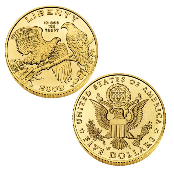 $5 Gold Bald Eagle Commemorative Coin UNCIRCULATED | American Eagle