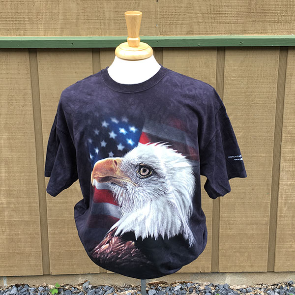 Eagle Head Against Flag Tee | American Eagle Foundation